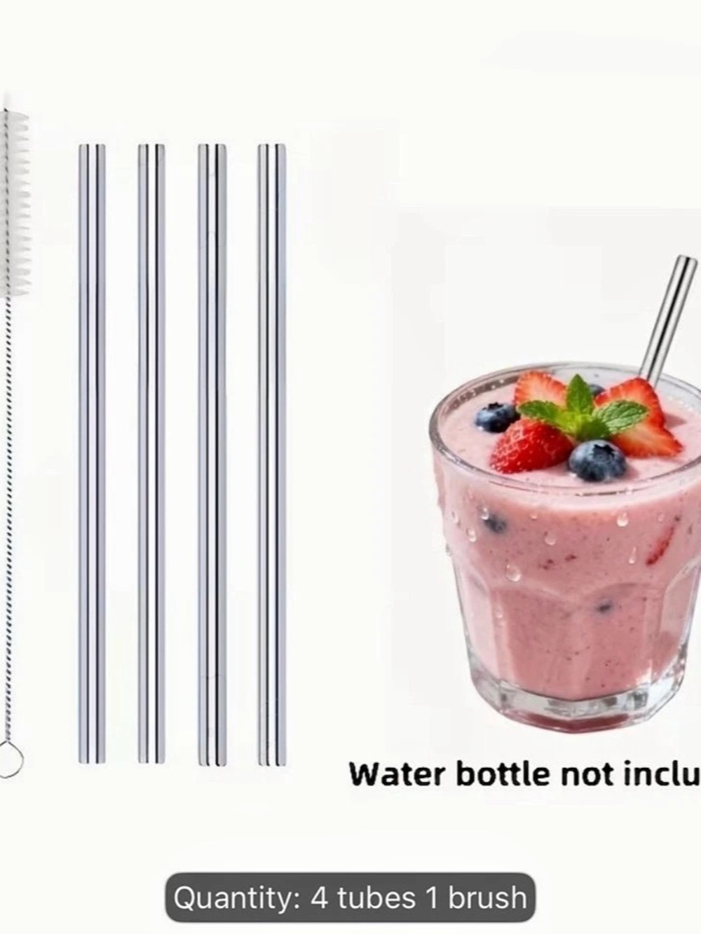 Stainless Steel Smoothie Straws Set of 4
